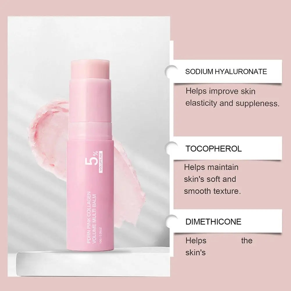 PDRN Pink Collagen Volume Balm Stick | Face, Lips & Body Moisturiser
