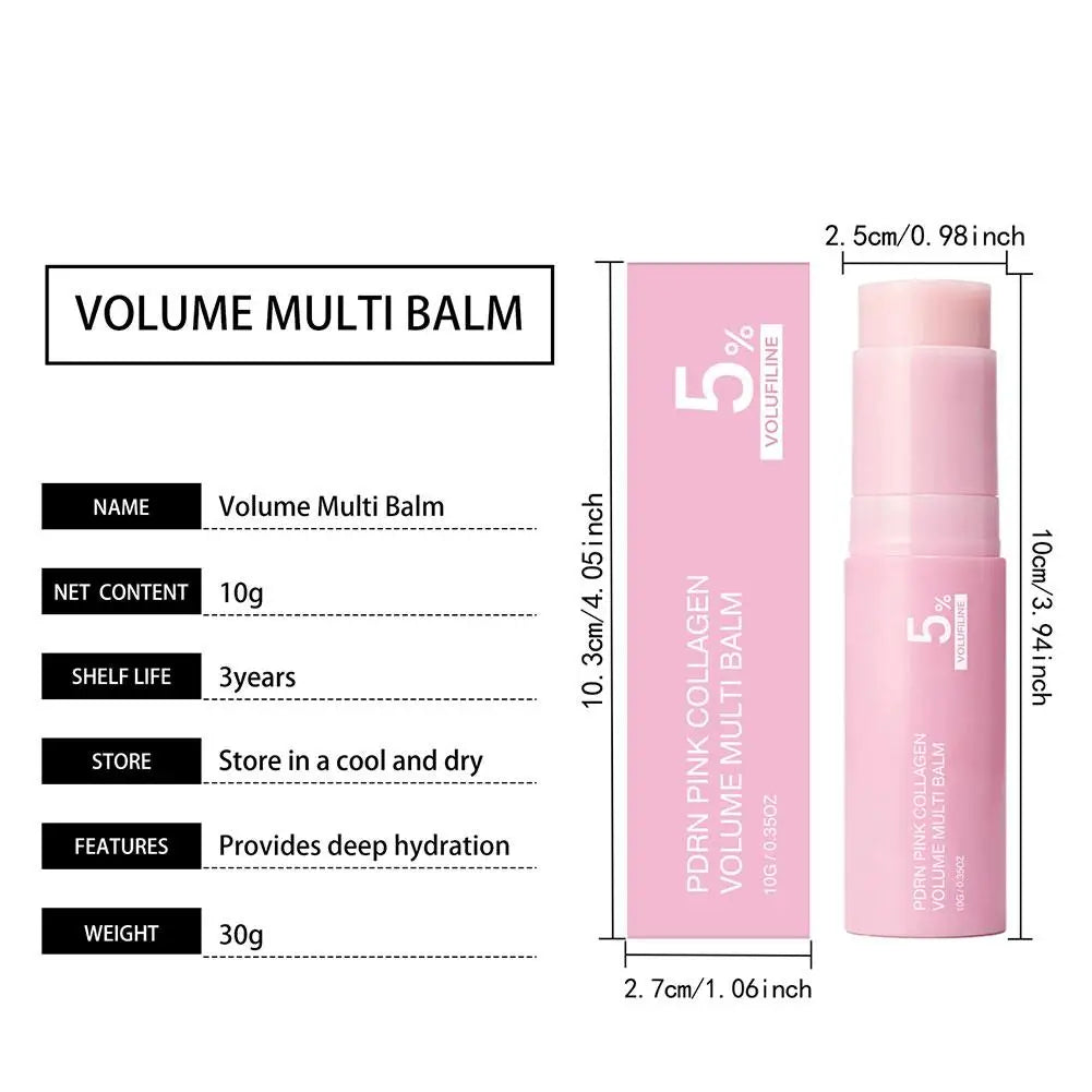 PDRN Pink Collagen Volume Balm Stick | Face, Lips & Body Moisturiser
